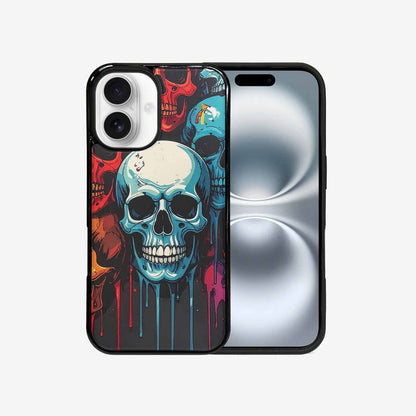 iPhone 16 Case — Many Of Skulls Collage Overlapping Art, Custom Designed Case Cover