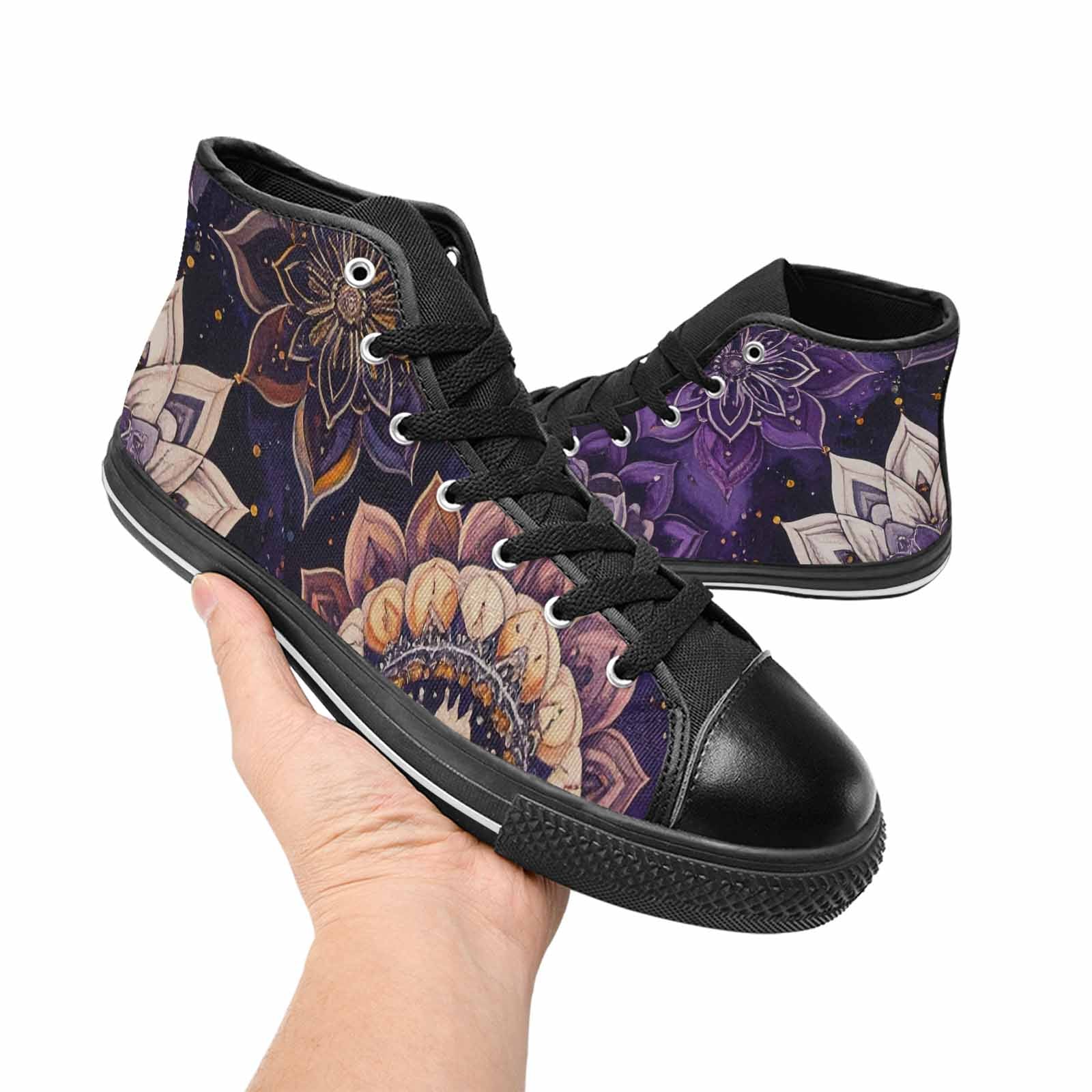 MEN'S Mandala High Top Canvas Wallpaper Art Custom Sneakers