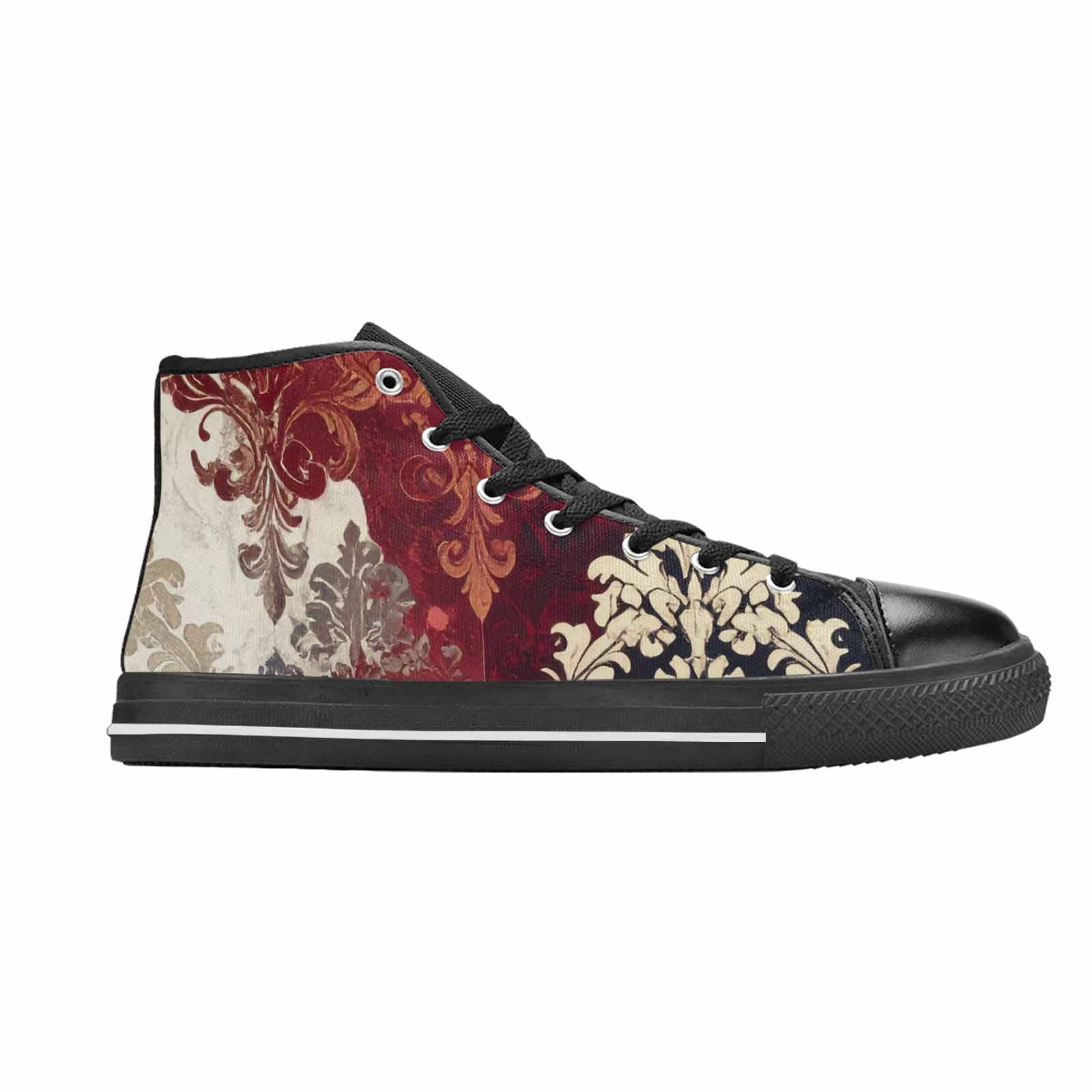 WOMEN'S Damask Ornamental Wallpaper High Top Canvas Aesthetic Custom Sneakers