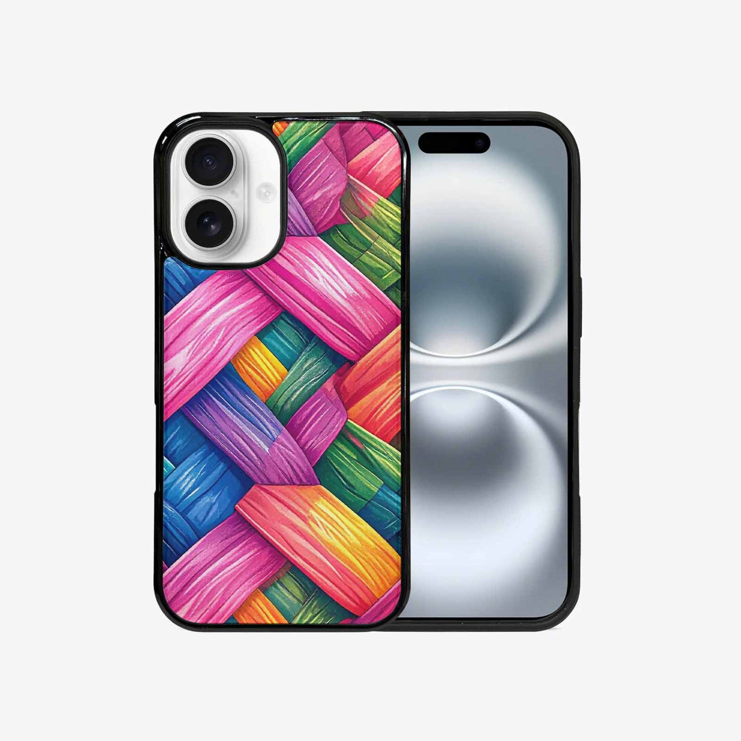 iPhone 16 Case — Polysexual Flag Color Theme Small Rainbow, Custom Print Case Cover