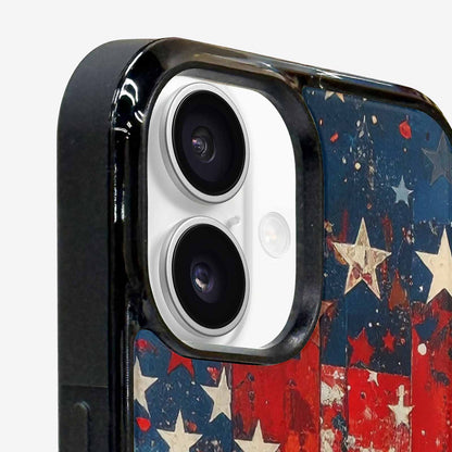 iPhone 16 Case — Patriotic Stars And Stripes American Stars, Custom Made Phone Cover