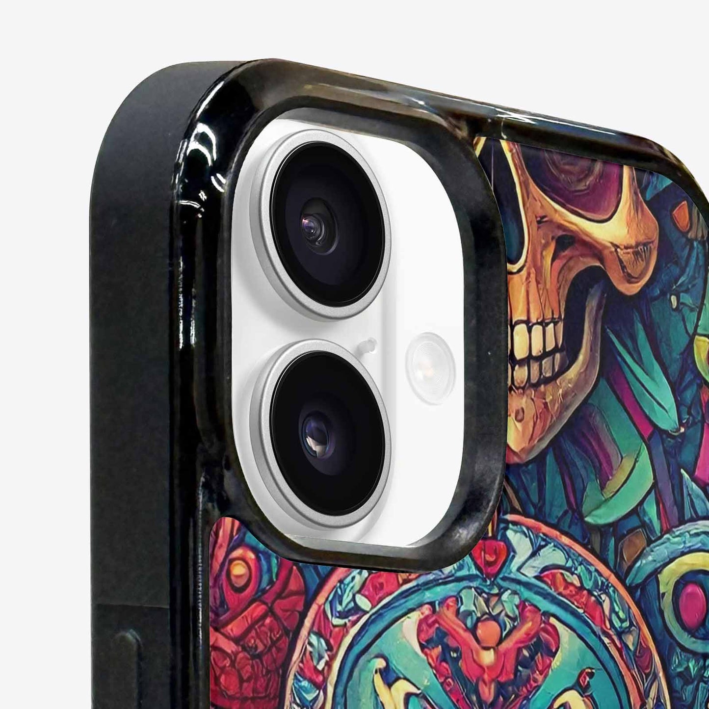 iPhone 16 Plus Case — Sacred Geometry Lots Of Skulls Seamless, Personalized Phone Case