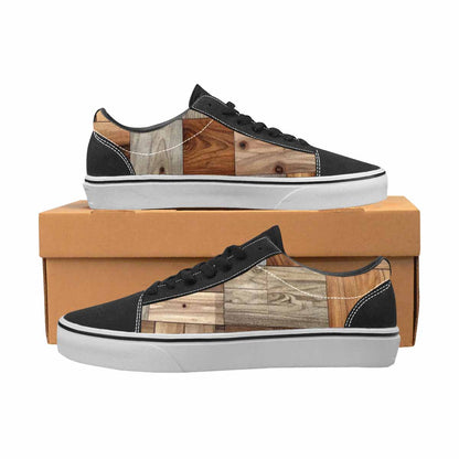 WOMEN'S Wood Grain Texture Canvas Lace-Up Dark Academia Custom Shoes