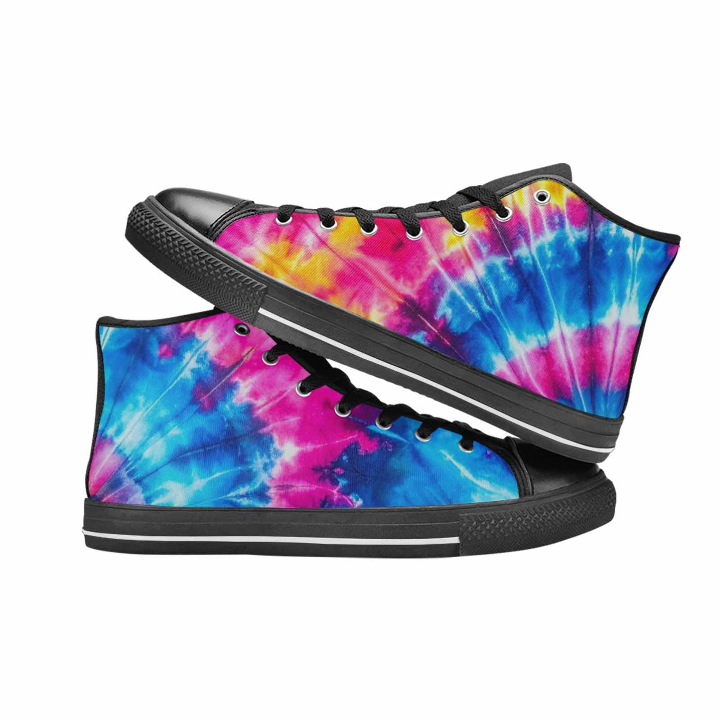 WOMEN'S Tie Dye Acid Wash Color High Top Canvas Grunge Sneakers