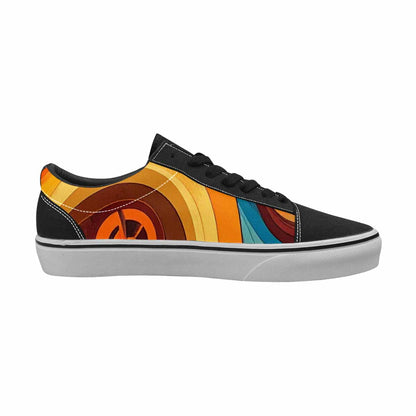 MEN'S Groovy 70S Peace Canvas Lace-Up Wallpaper Art Shoes