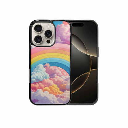 iPhone 16 Pro Case — Cloud And Rainbow Burst Pattern Hundreds, Custom Designed Case Cover