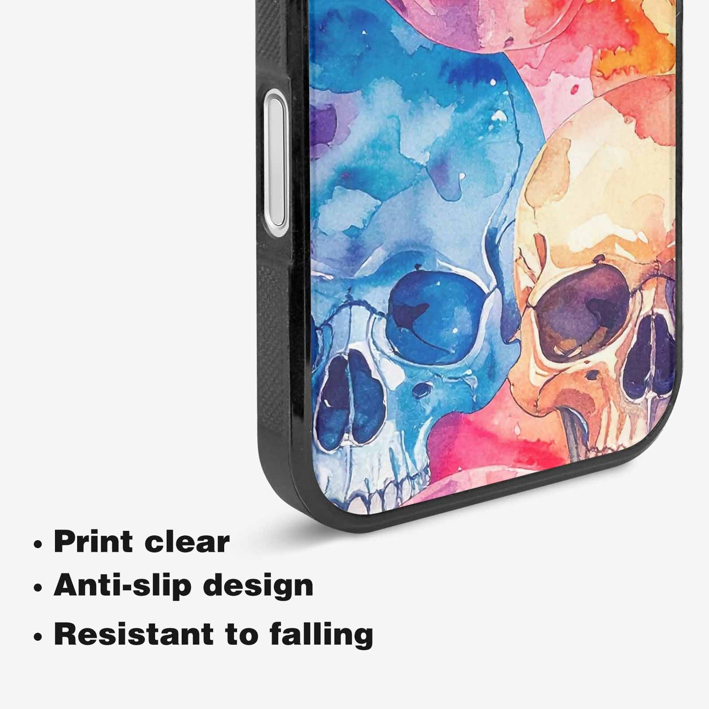 iPhone 16 Plus Case — Kulls Watercolor Skulls Small Skull Pattern, Custom Art Phone Cover
