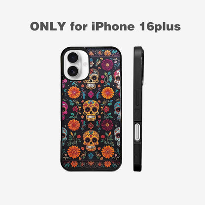 iPhone 16 Plus Case — Colorful Dia De Los Muertos Sugar, Personalized Phone Case