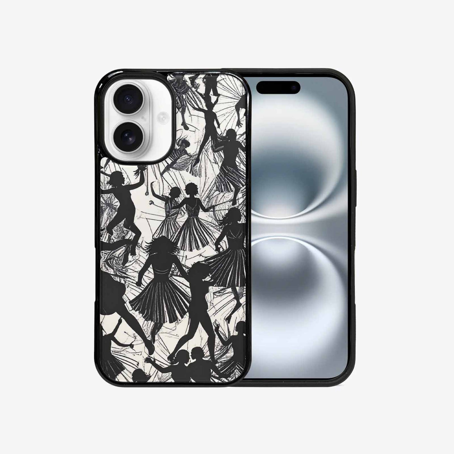 iPhone 16 Case — Bold Dancing Figure Line Art Pattern, Original Design Phone Case