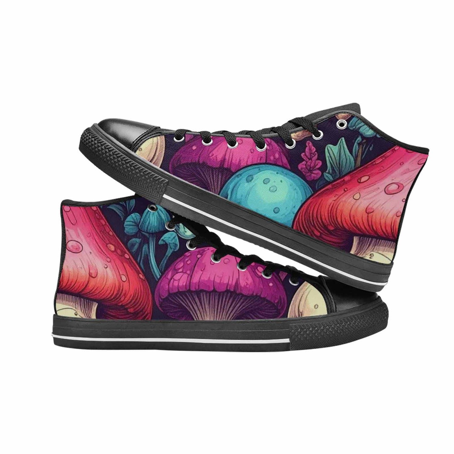 WOMEN'S Mushroom Skull High Top Canvas Y2K Custom Sneakers
