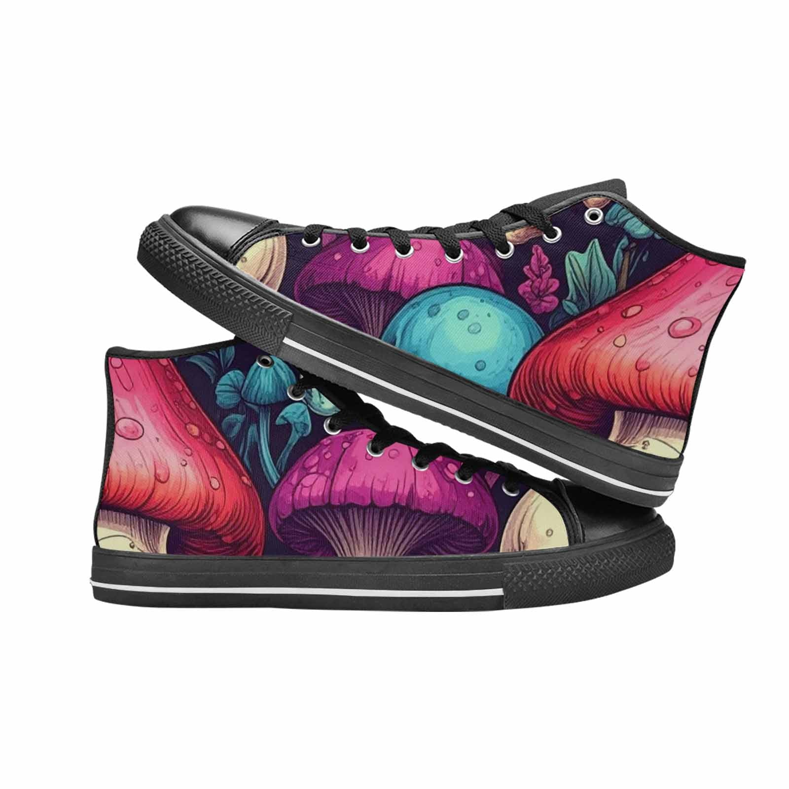 WOMEN'S Mushroom Skull High Top Canvas Y2K Custom Sneakers
