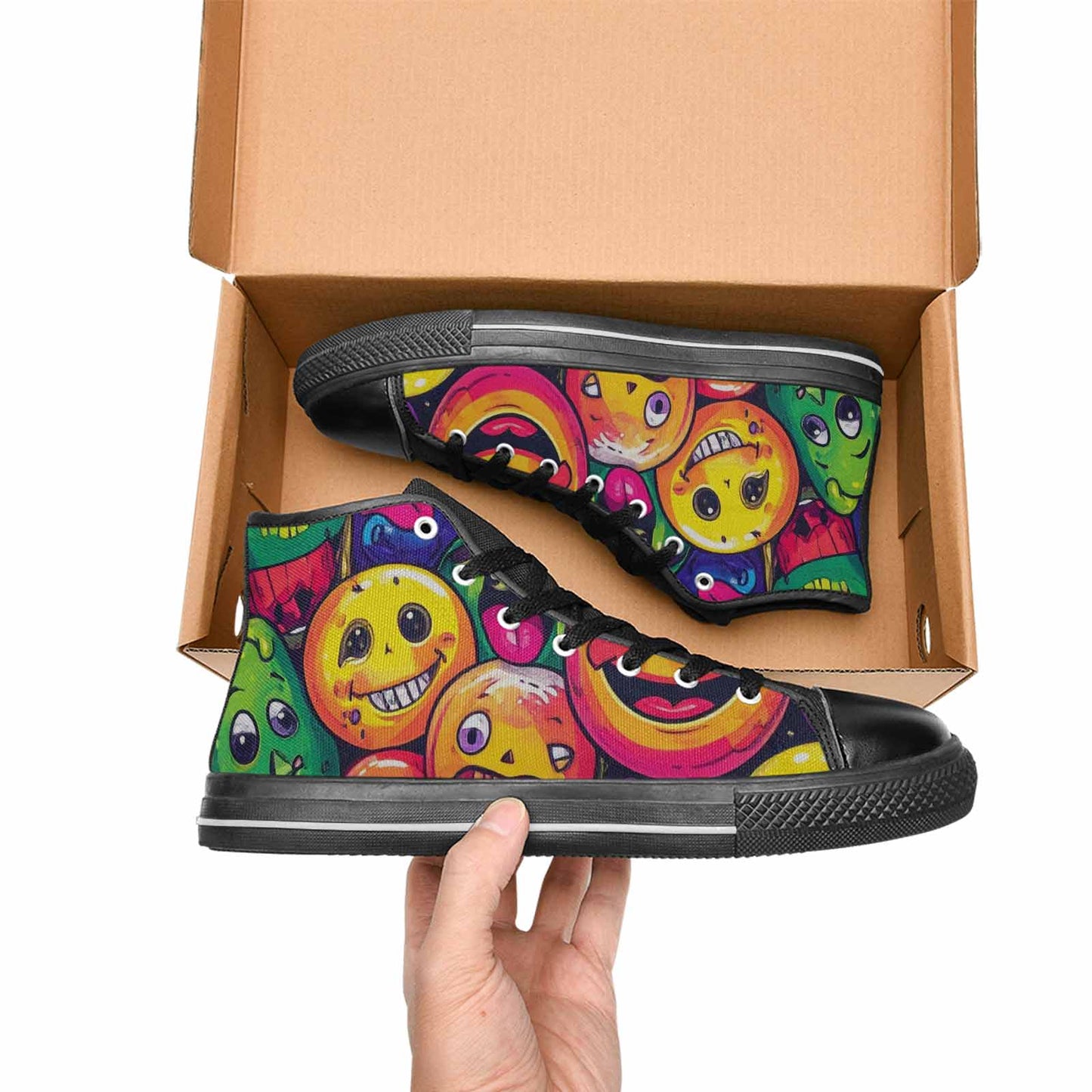 WOMEN'S Funny Looking Cartoon High Top Canvas Y2K Shoes