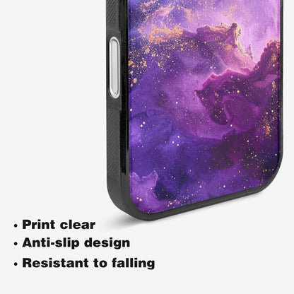 iPhone 16 Plus Case — Purple Color Tones Nebula Texture With, Custom Printed Phone Case