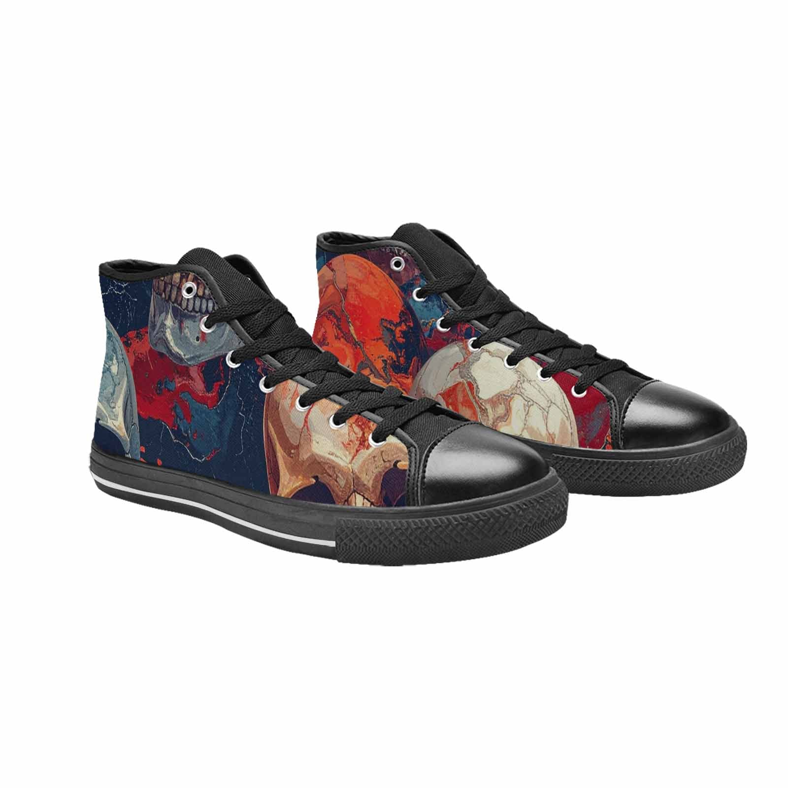 WOMEN'S Marble Skull High Top Canvas Dreamcore Sneakers