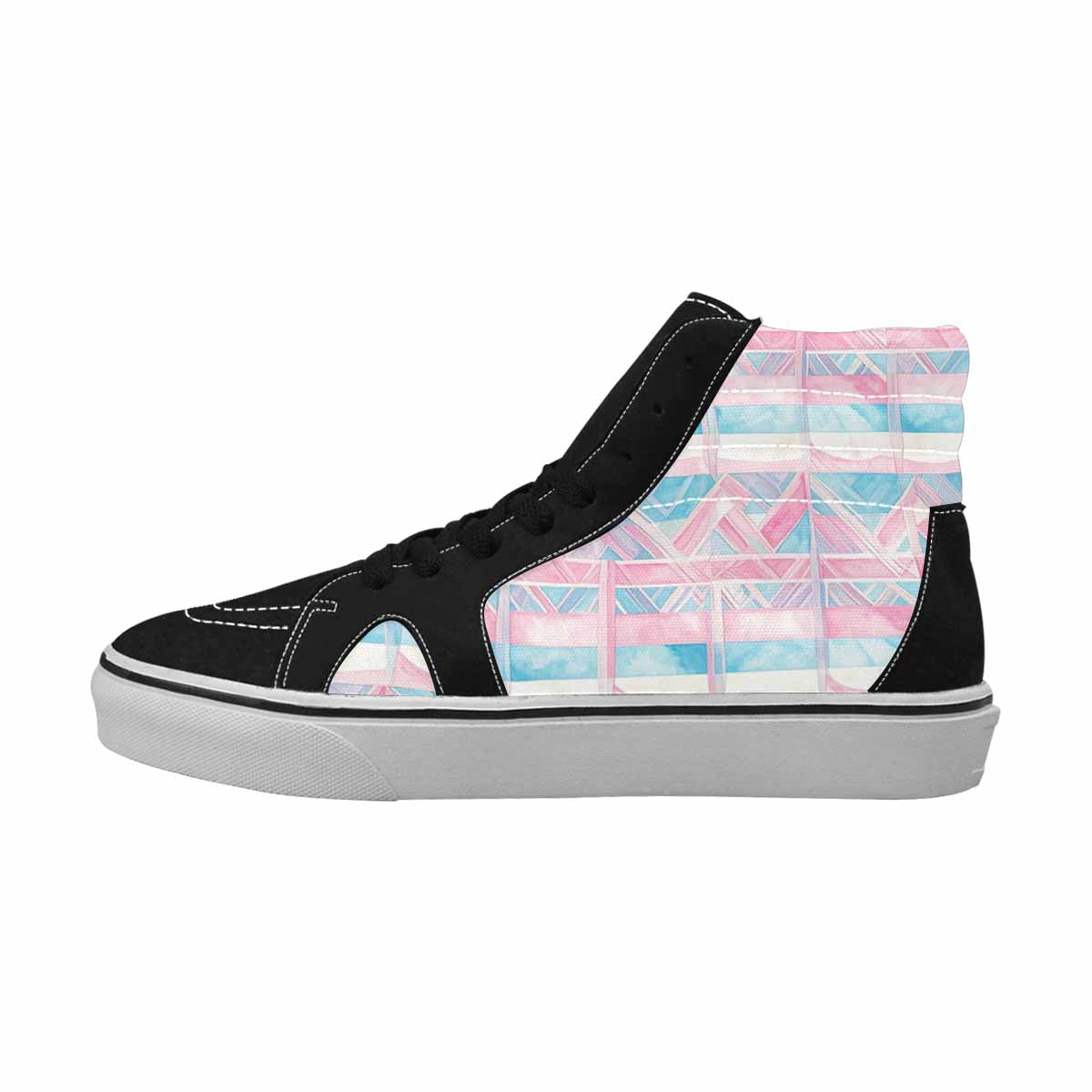 MEN'S Transgender Flag Color High Top Canvas Grunge Shoes