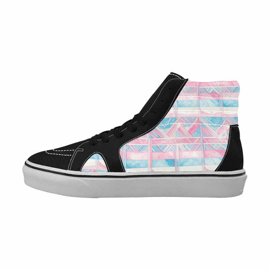 MEN'S Transgender Flag Color High Top Canvas Grunge Shoes