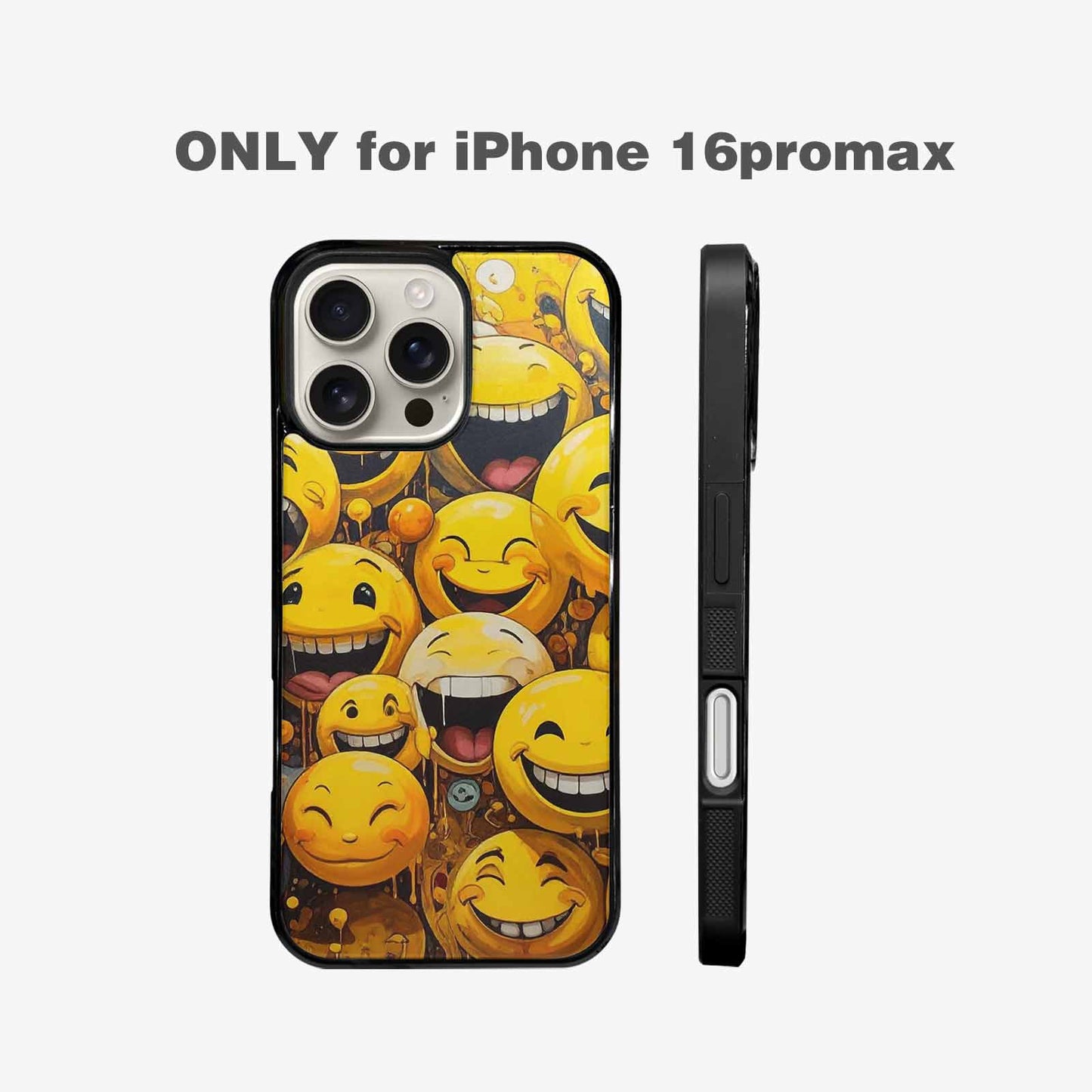iPhone 16 Pro Max Case — Melting Moon Smiley Red Splatt Pvn, Custom Print Case Cover