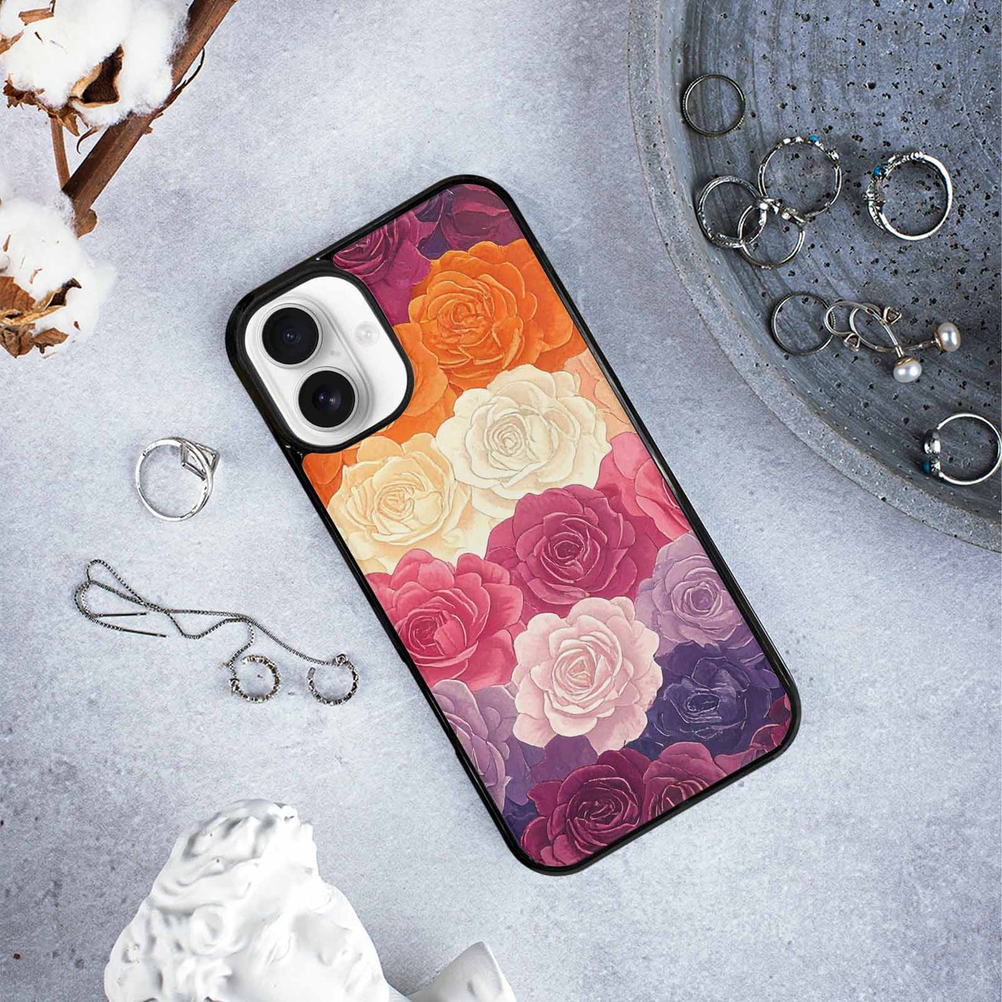 iPhone 16 Plus Case — Lesbian Flag Color Theme Small Rainbow, Unique Phone Case Design