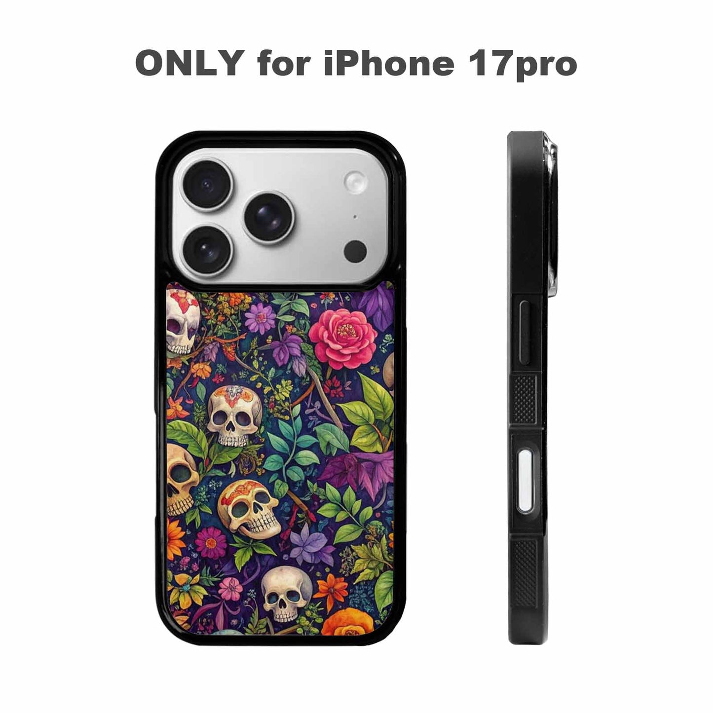 iPhone 17 Pro Case — Skulls Botanicalskulls Pattern Owv Gothic Skulls, Custom Art Phone Cover