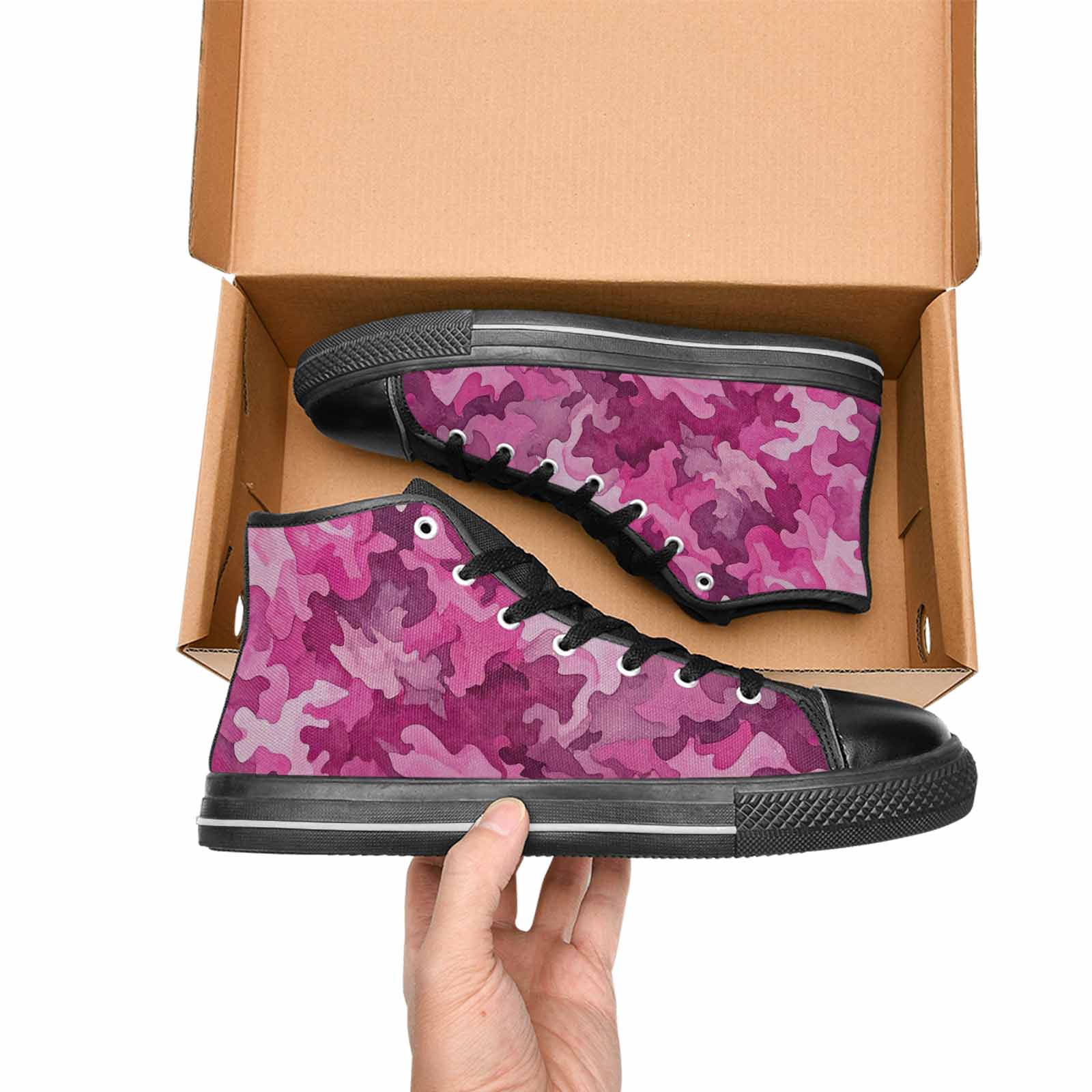 WOMEN'S Military Camouflage Blotch High Top Canvas Dreamcore Custom Shoes