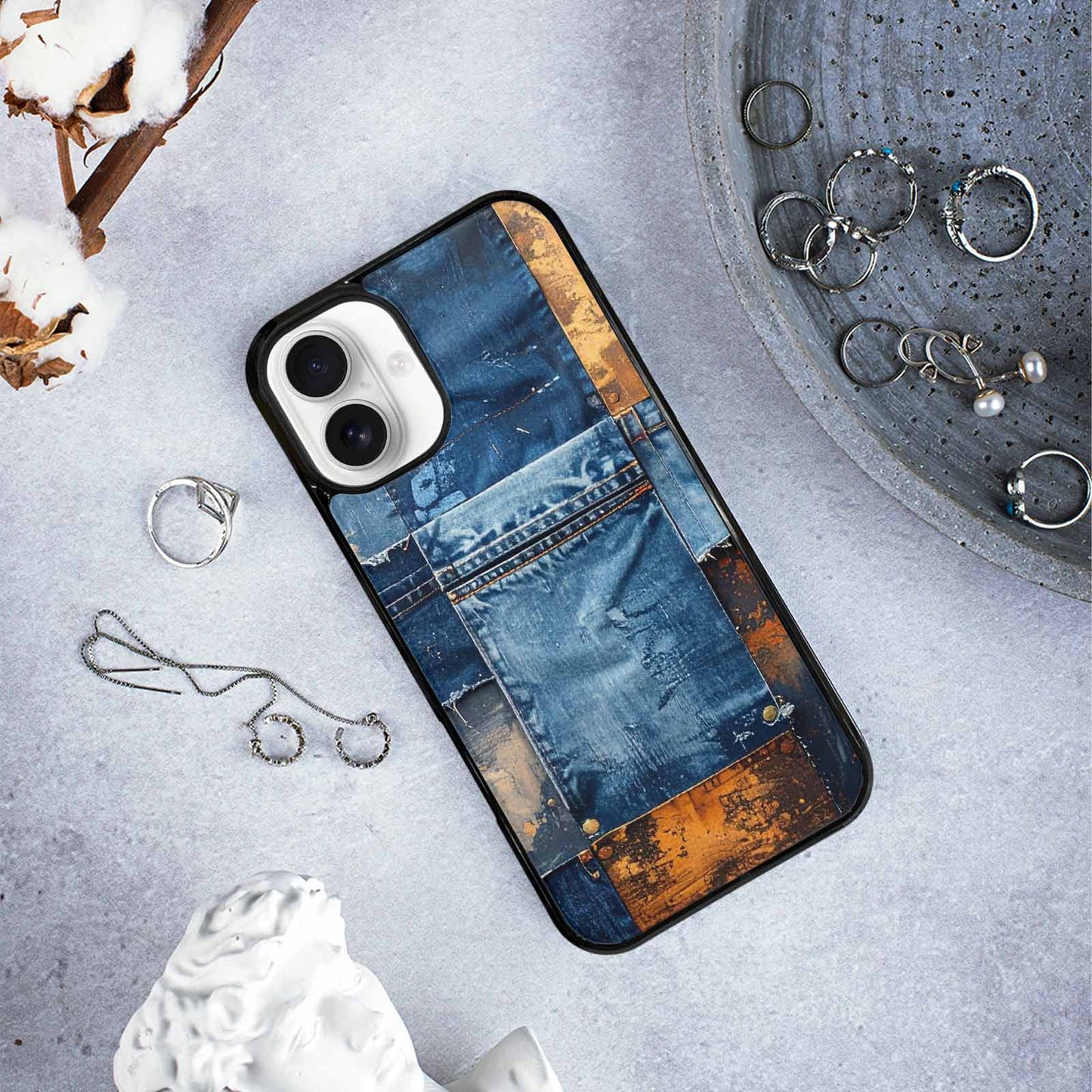 iPhone 16 Plus Case — Curve The Ripping Demin Tectures For, Custom Art Phone Cover