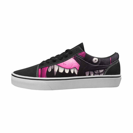 WOMEN'S Monsters Black & Pink Ink Canvas Made To Order Neon Fantasy Custom Sneakers