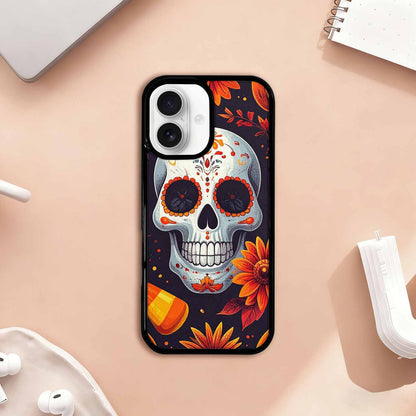 iPhone 17 Case — Halloween Art Print Edge Gothic Skulls, Custom Phone Case