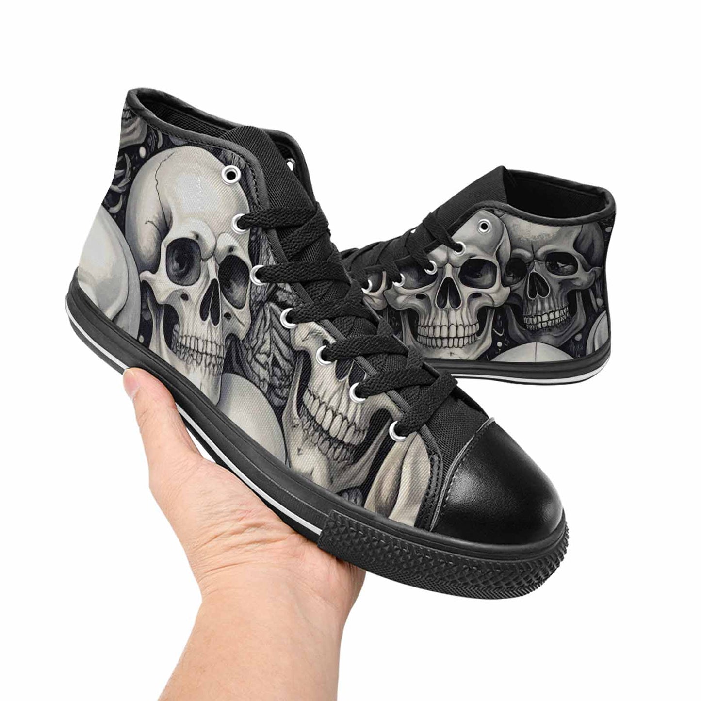 WOMEN'S Skulls - Classic High Top Canvas Wallpaper Art Shoes