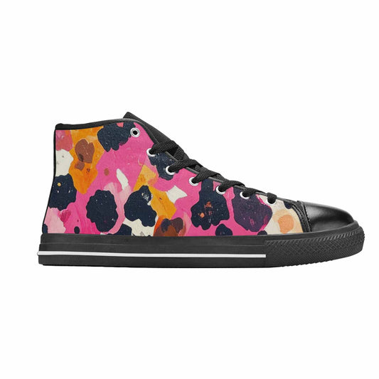 MEN'S Cow Animal Print High Top Canvas Vivid Custom Sneakers