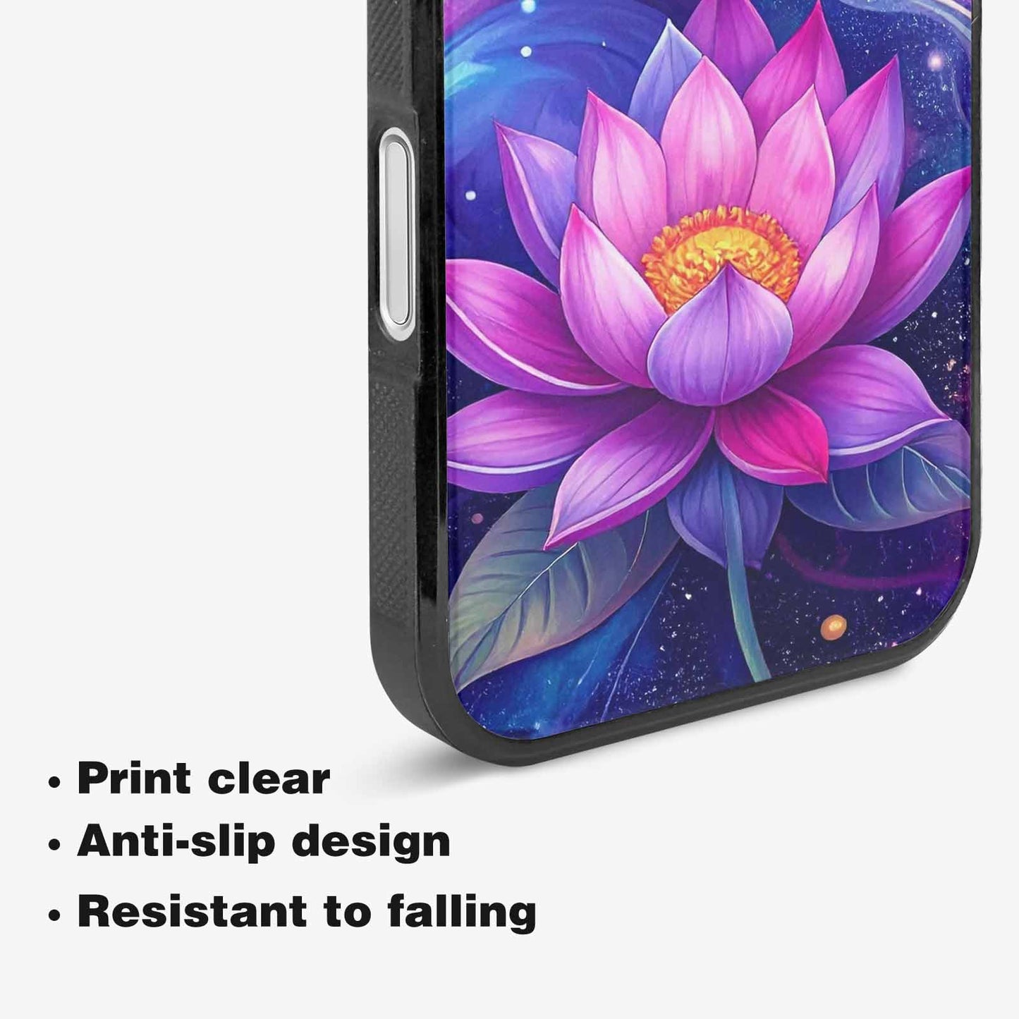 iPhone 16 Case — Lotus Galaxy Art Seamless Pattern Vibrant, Customized Protective Case