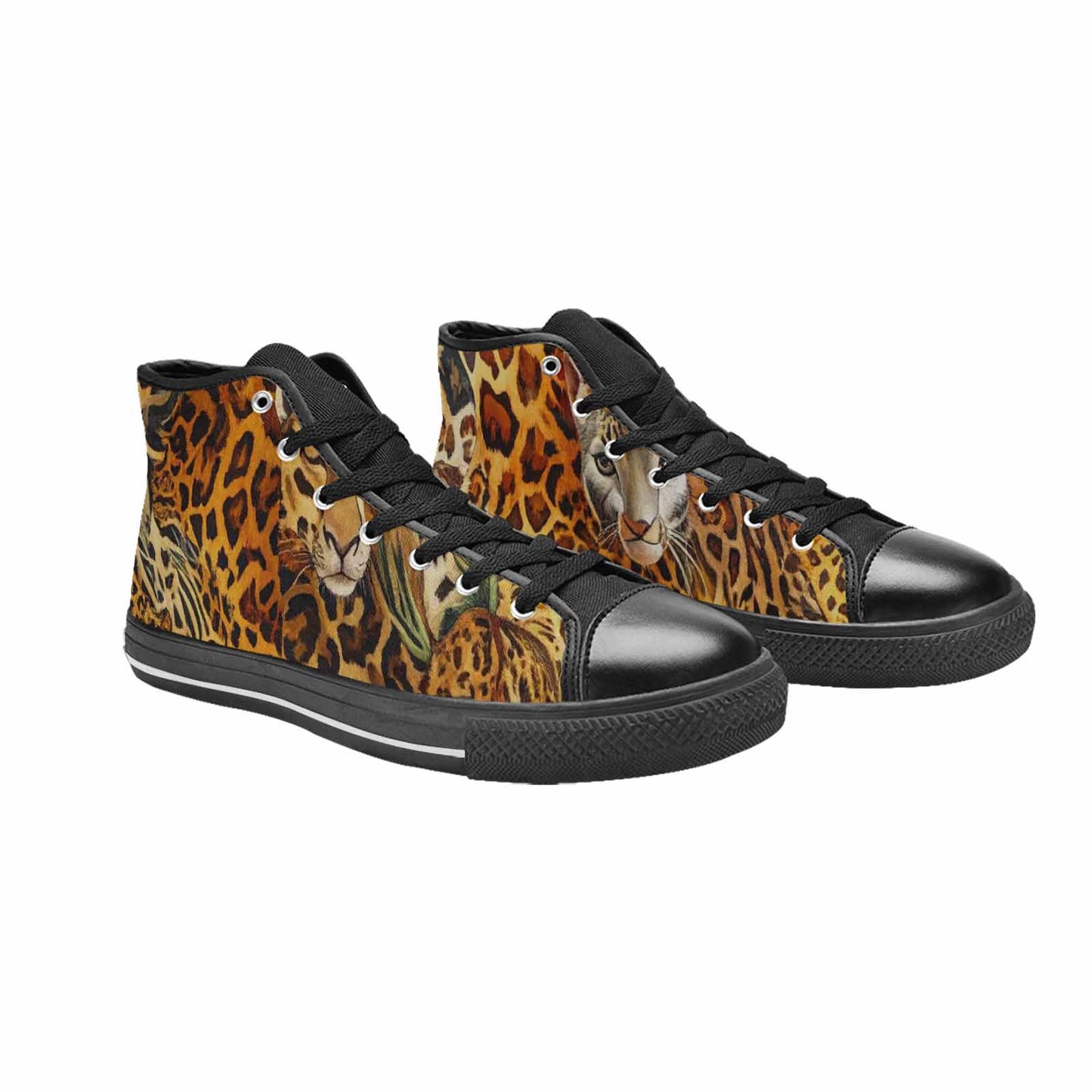 MEN'S Animal Print High Top Canvas Neon Fantasy Custom Sneakers