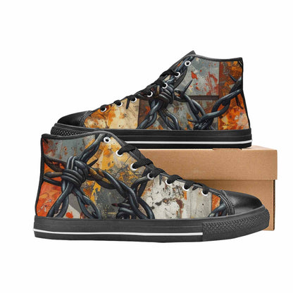 MEN'S Barbed Wire Chain High Top Canvas Dark Academia Sneakers