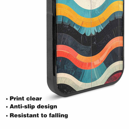 iPhone 15 Case — Retro Wave Scallop Stripe Small Wavy, Custom Designed Case Cover