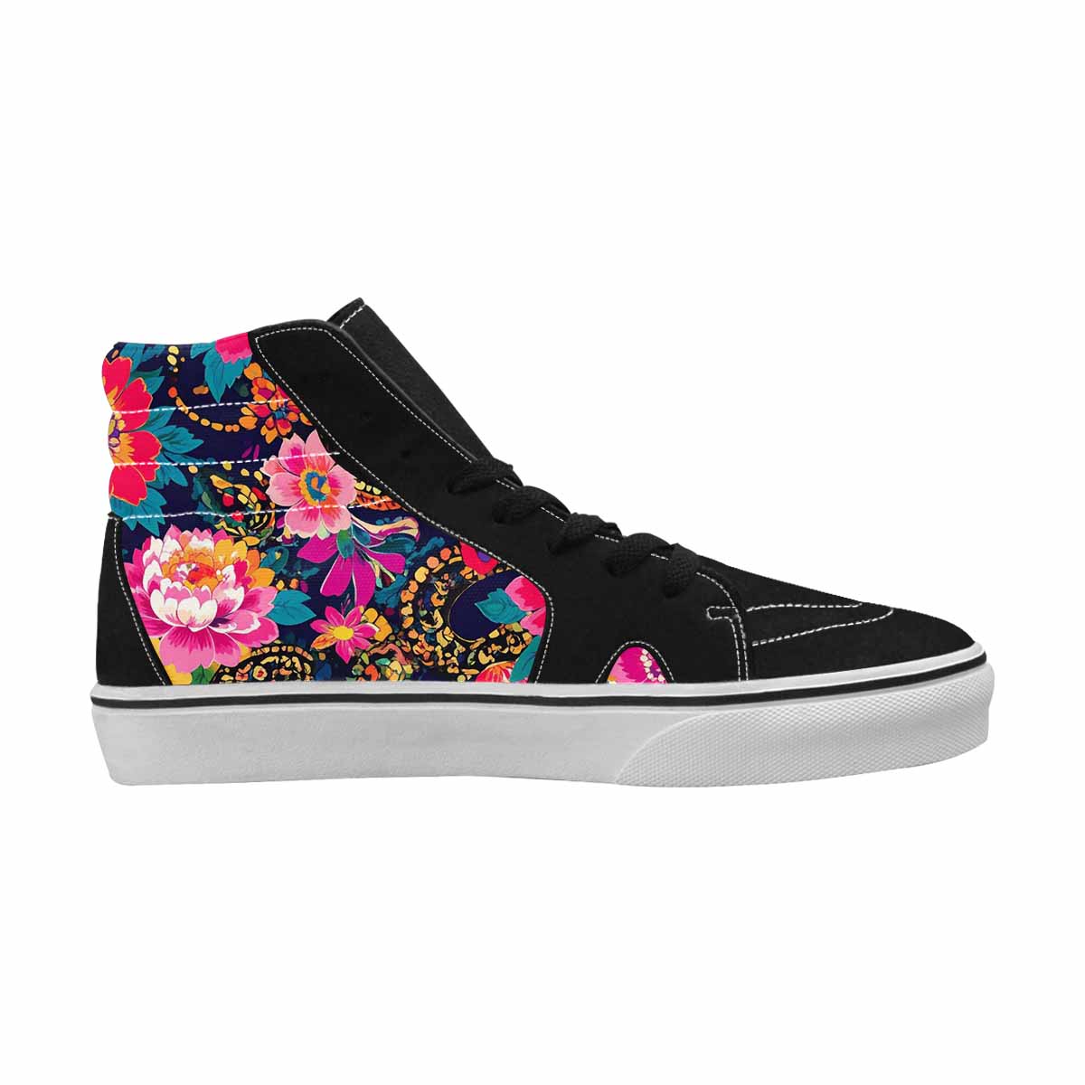 WOMEN'S Floral Snake Print High Top Canvas Cottagecore Sneakers