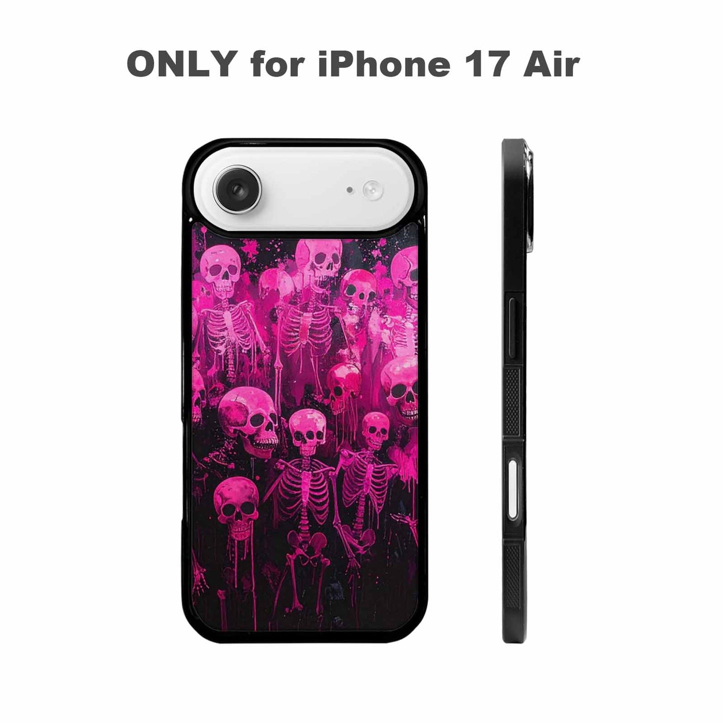 iPhone 17 Air Case — Skeletons Neon Pink Glowskelet Original Art, Custom Made Phone Cover