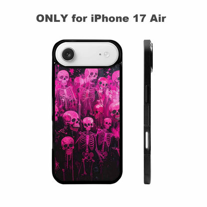iPhone 17 Air Case — Skeletons Neon Pink Glowskelet Original Art, Custom Made Phone Cover