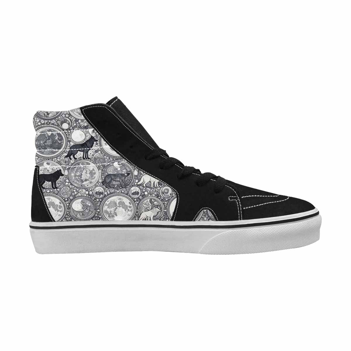 MEN'S Wolves Everywhere Collage High Top Canvas Grunge Custom Shoes