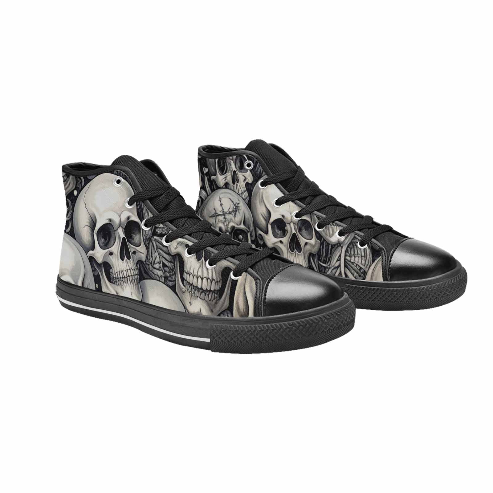 WOMEN'S Skulls - Classic High Top Canvas Wallpaper Art Shoes