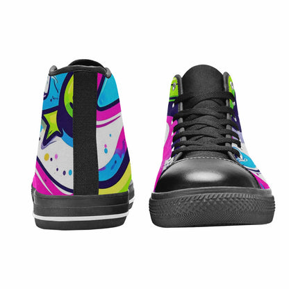 MEN'S Acid Wash Cartoon High Top Canvas Dark Academia Custom Shoes