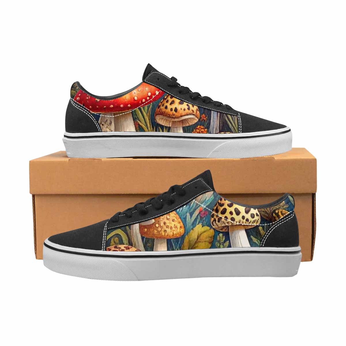 WOMEN'S Mushrooms Lace-Up Canvas Vivid Sneakers