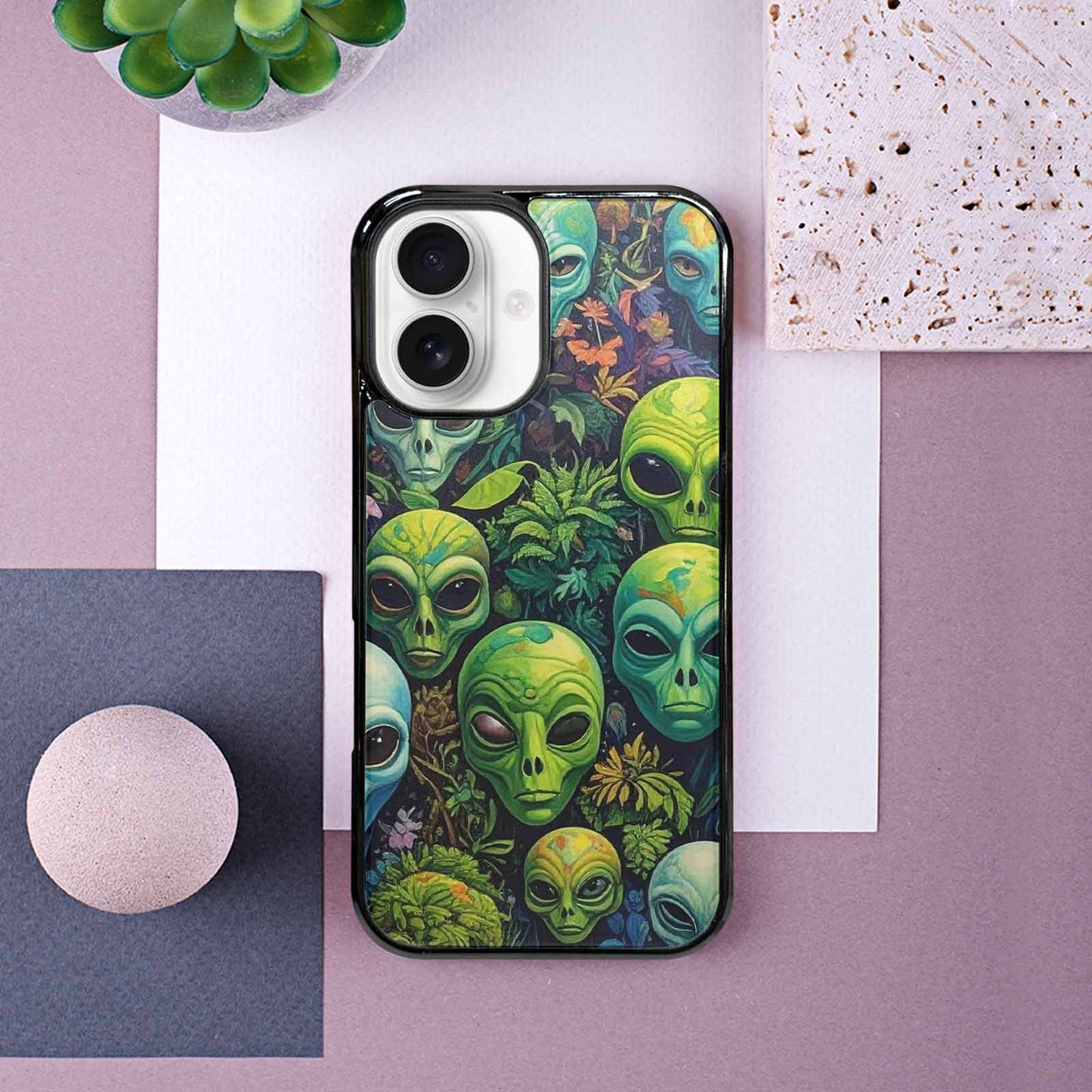 iPhone 16 Case — Aliens Pattern Hundreds Of Sma Ajm, Original Design Phone Case