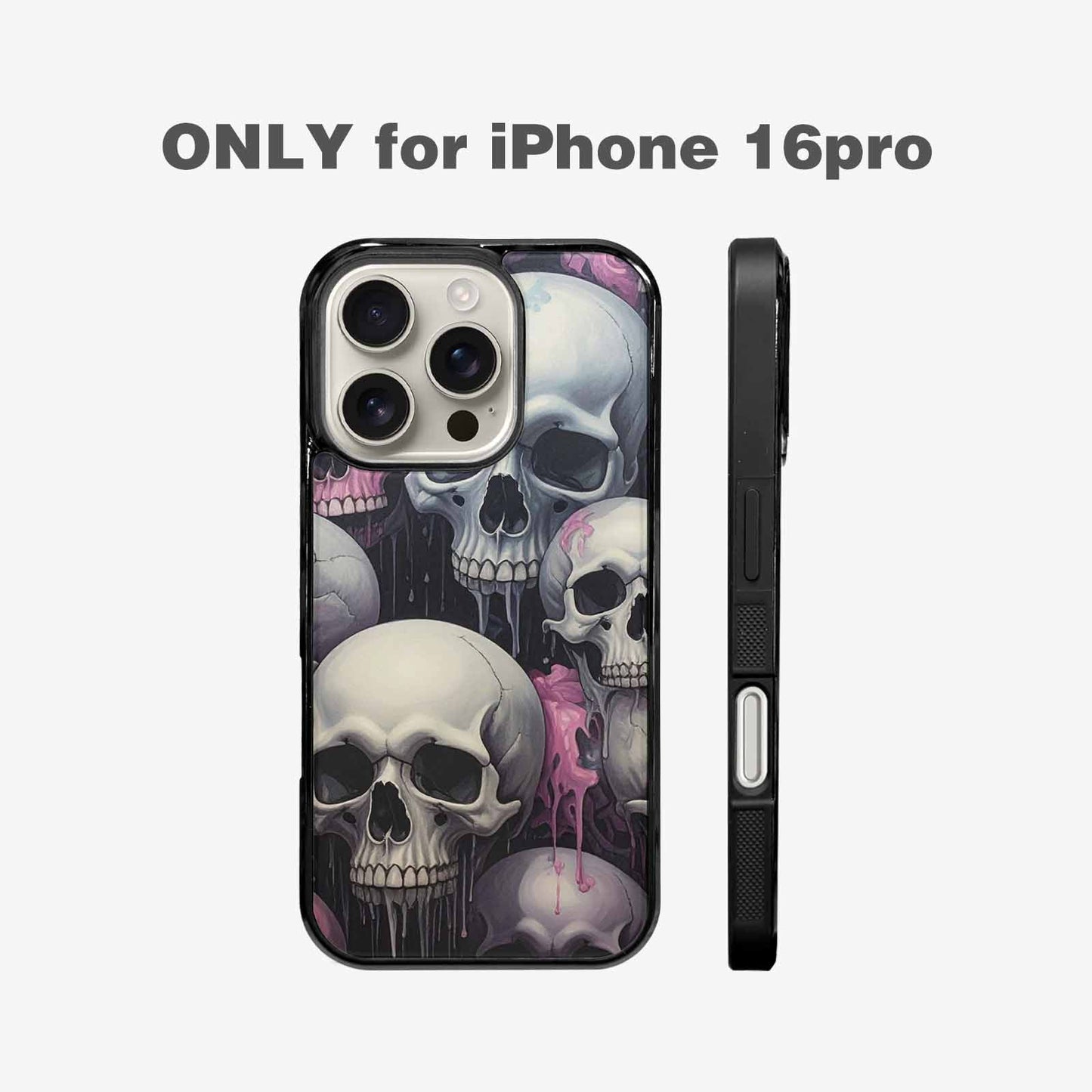 iPhone 16 Pro Case — Dark Black And White Color Tone, Custom Art Phone Cover