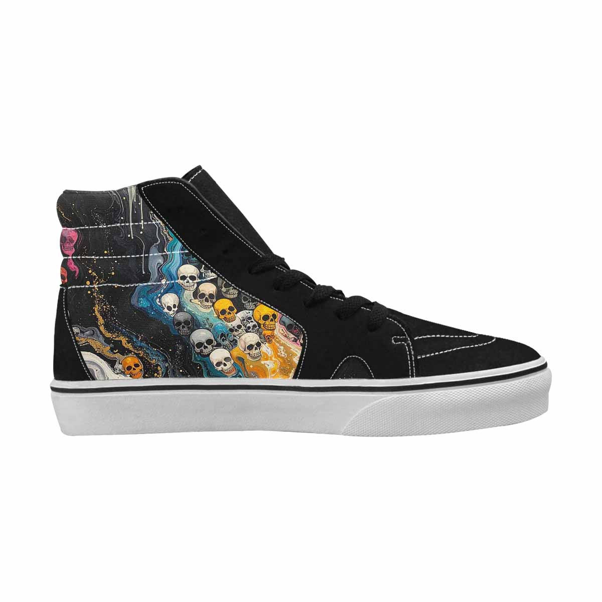 MEN'S Skulls  Marble Skulls High Top Canvas Dreamlike Custom Shoes