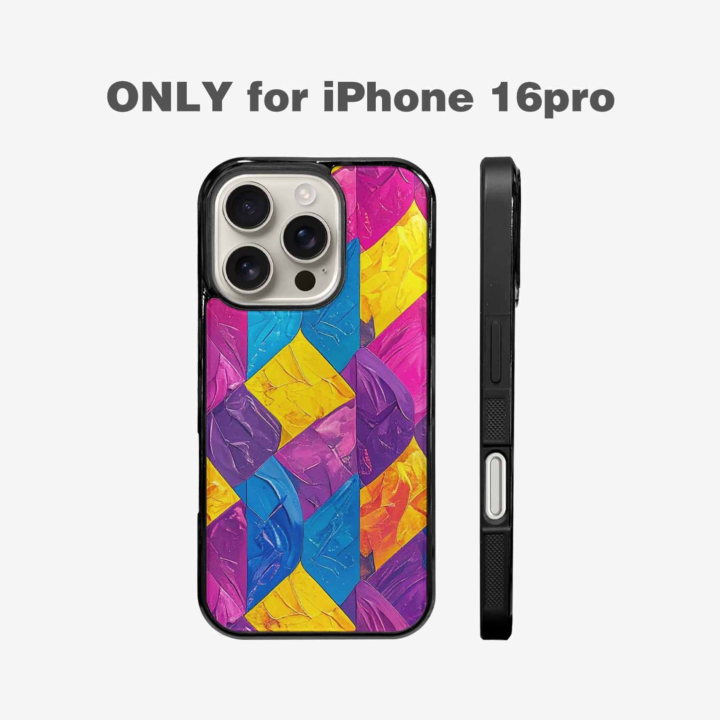 iPhone 16 Pro Case — Pansexual Flag Color Theme Small Rainbow, Original Design Phone Case