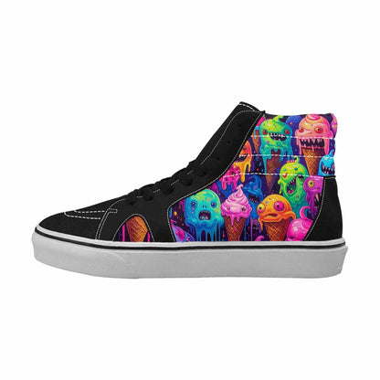 MEN'S Ice Cream Monsters  High Top Canvas Cottagecore Sneakers