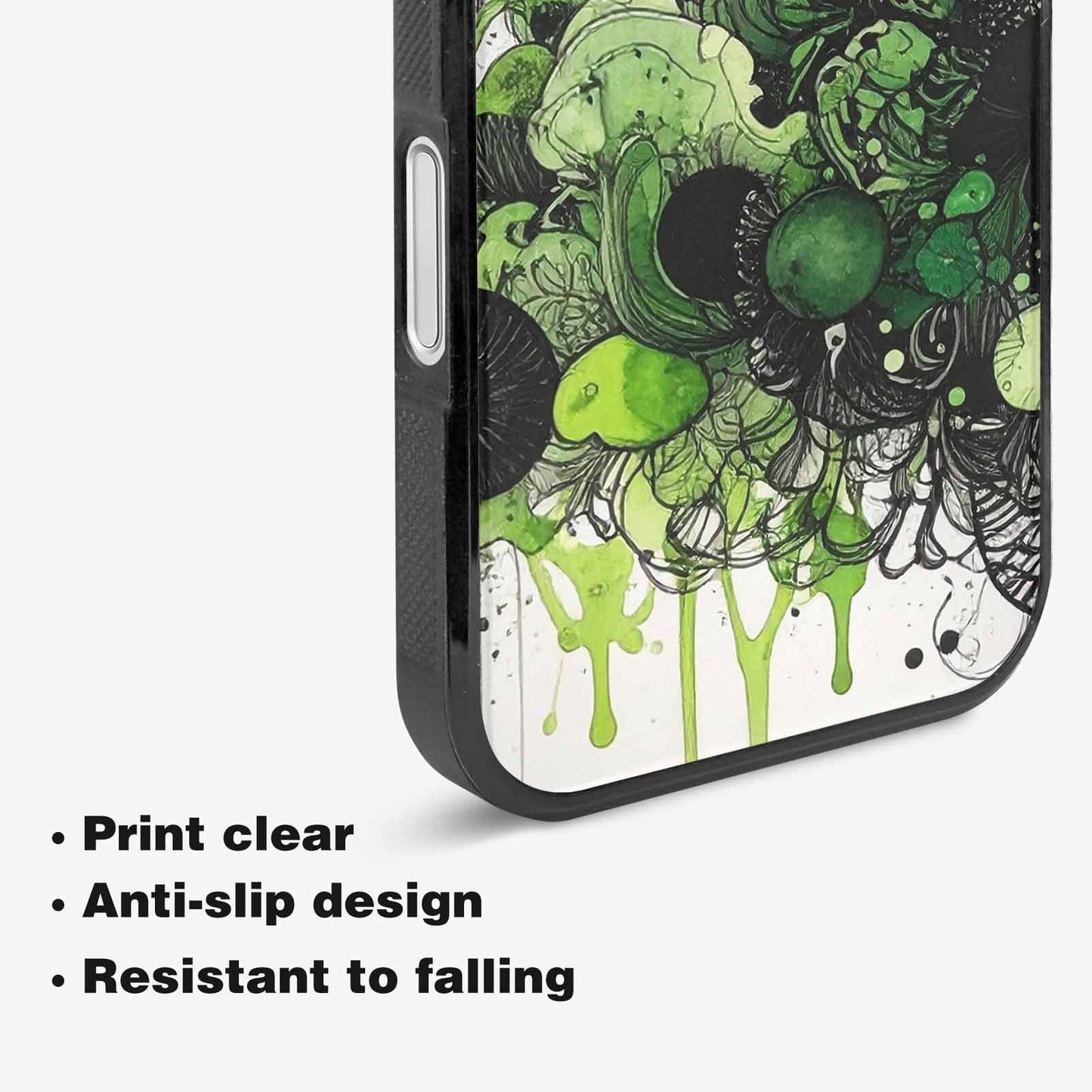 iPhone 16 Plus Case — Sea Creature Burst Black Green Ink, Custom Made Phone Cover