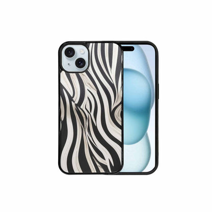 iPhone 15 Plus Case — Modern Zebra Stripe Print Crisp Black, Custom Phone Case