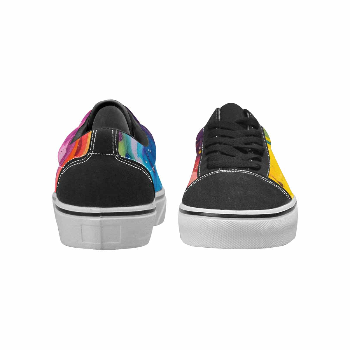 WOMEN'S Aliens  Tie Dye Lace-Up Canvas Vibrant Chaos Custom Sneakers