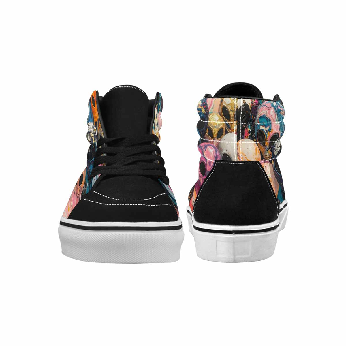 MEN'S Aliens  Marble Aliens High Top Canvas Cottagecore Sneakers
