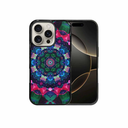 iPhone 16 Pro Case — Crystal Mandala Art Seamless Pattern Vibrant, Custom Printed Phone Case
